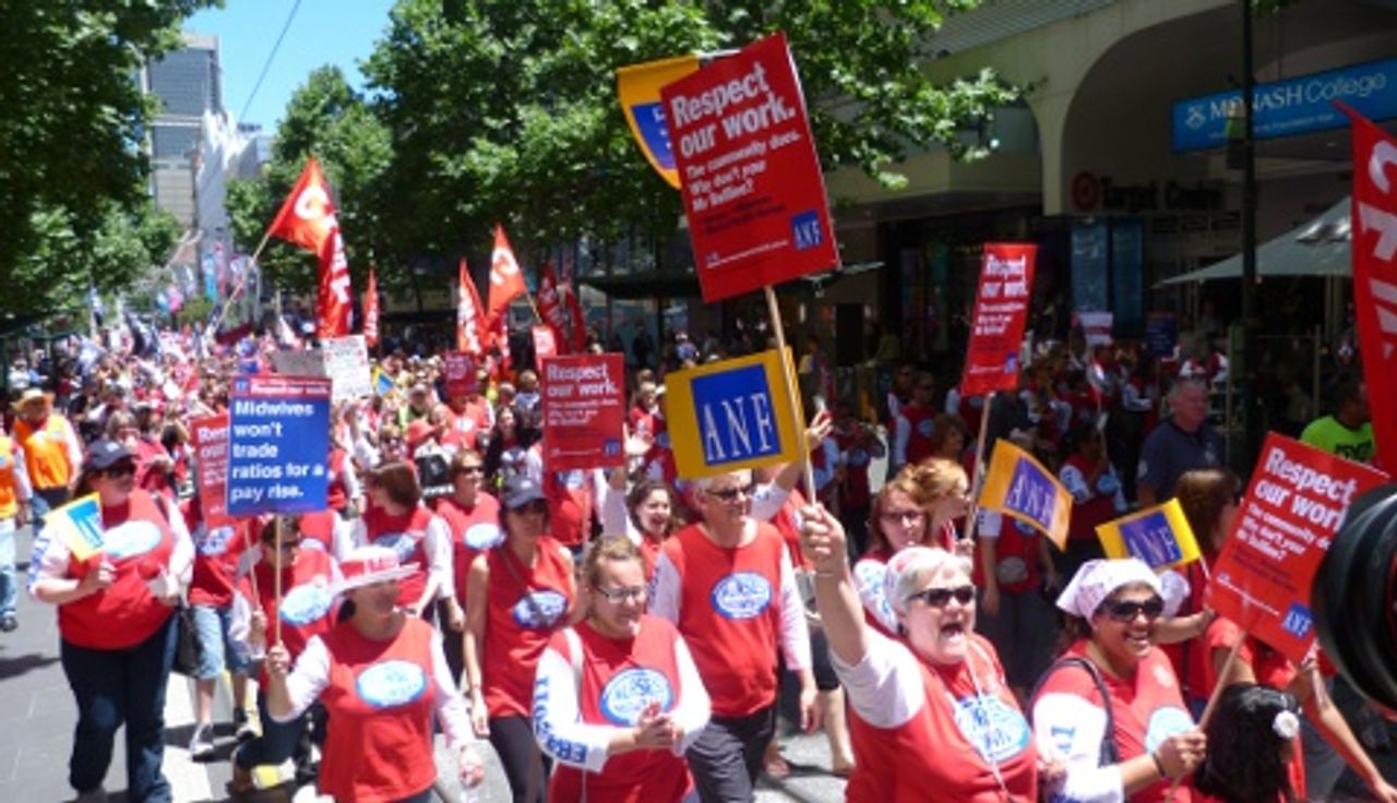 Nurses rally in Melbourne, November 24 2011