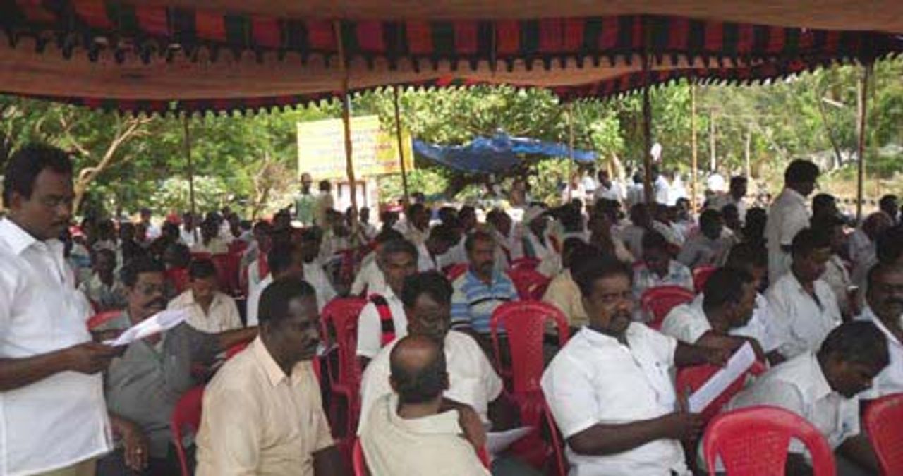 NLC permanent workers in sit-in protest