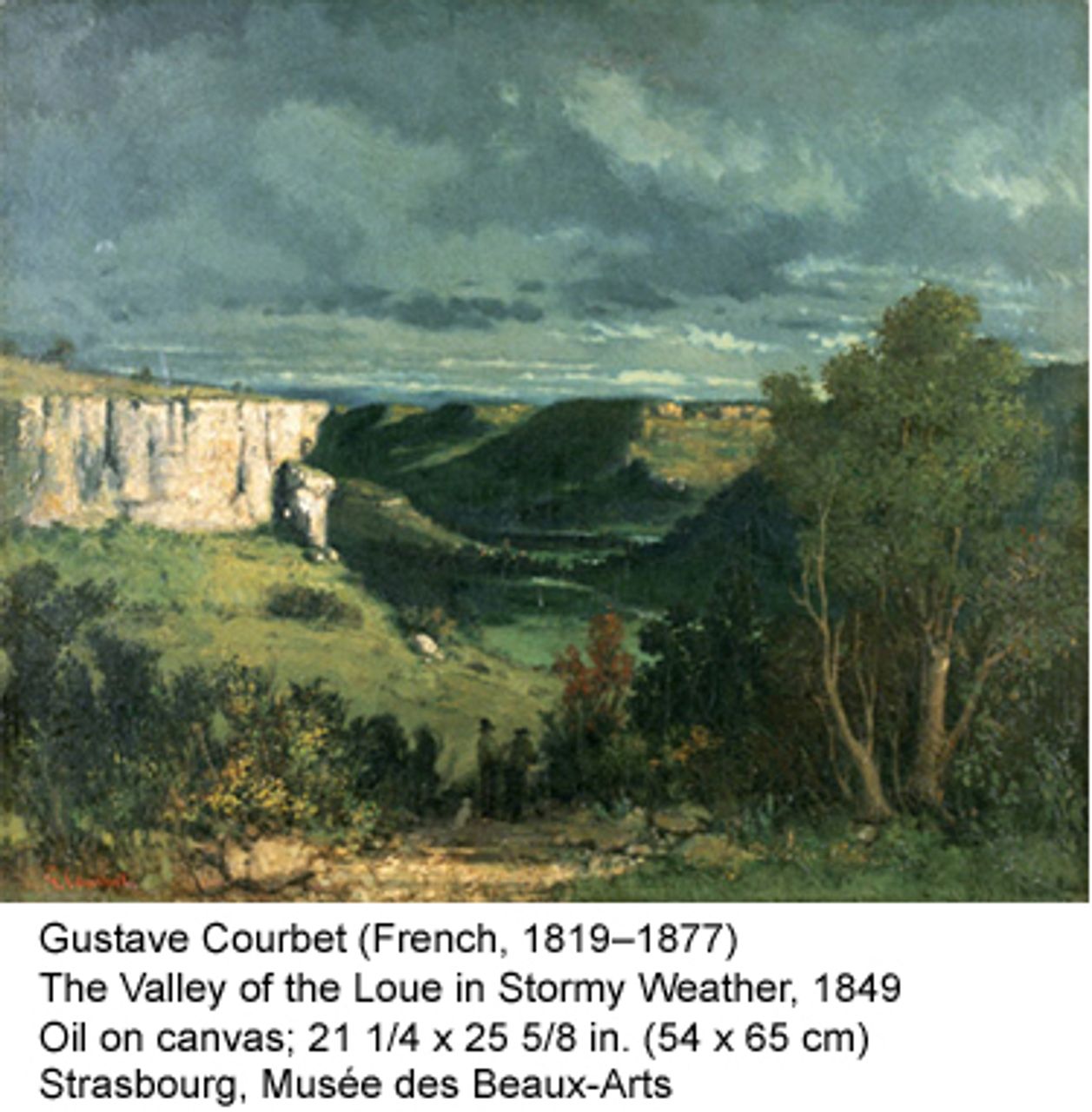Courbet - The valley of the Loue in stormy weather