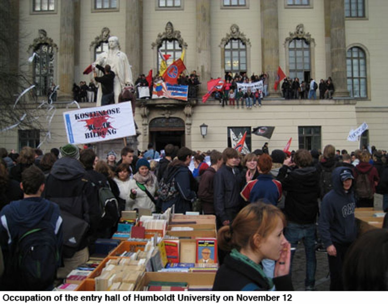 Occupation of the entry hall of Humboldt University on November 12