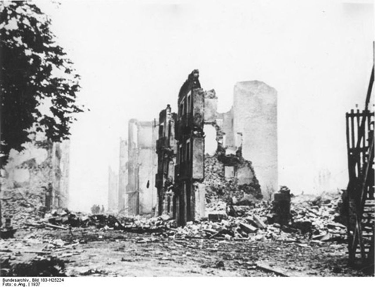 Aftermath of the bombing of Guernica, April 1937