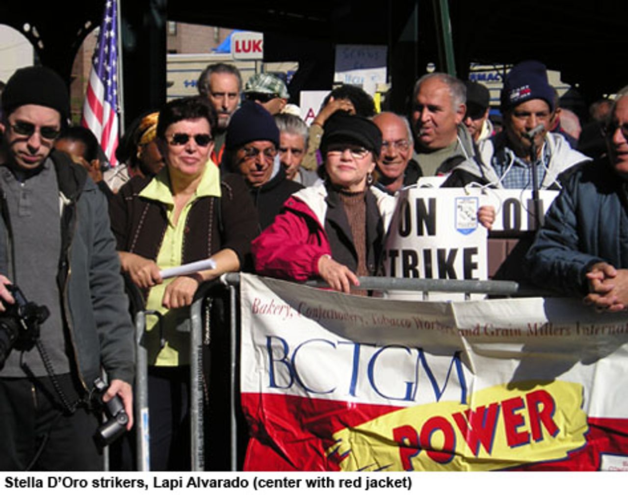 Stella D'Oro strikers, Lapi Alvarado (center with red jacket)